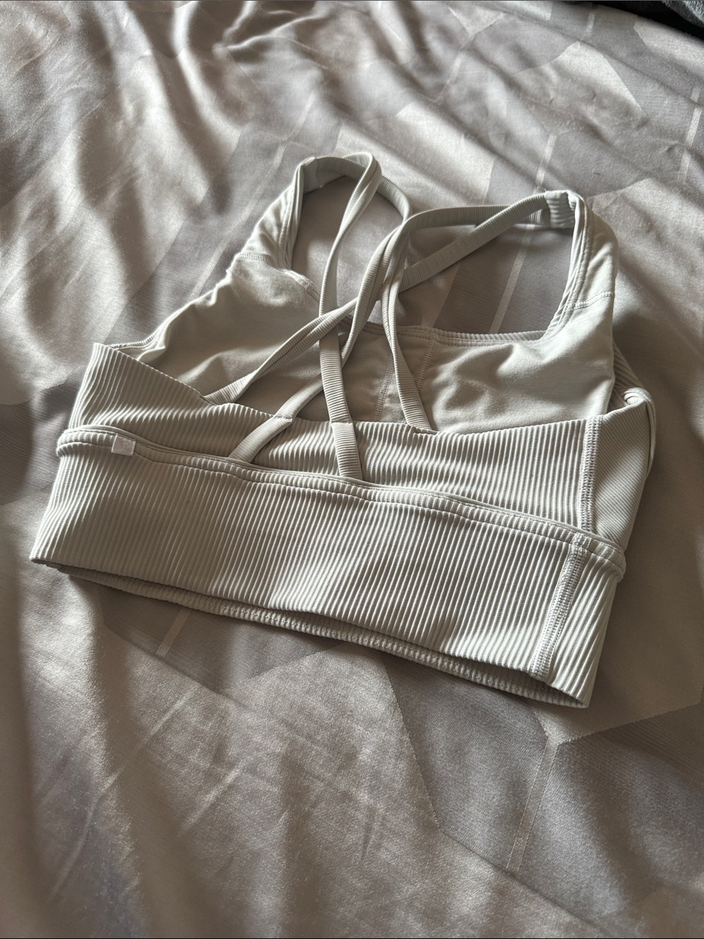lululemon athletica Ribbed Strappy Sports Bra - Cream